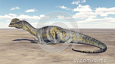 Dinosaur Dilophosaurus Cartoon Illustration
