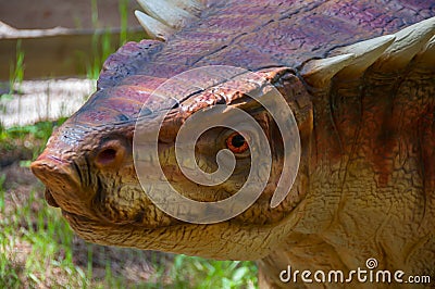 Dinosaur in the Dino Park in Portugal with full size dinosaurs Editorial Stock Photo