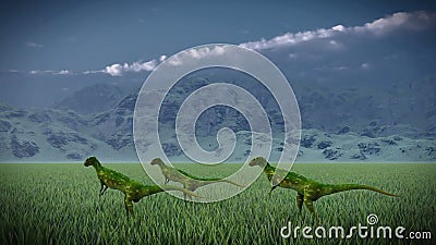 Dinosaur doomsday coming on 3d rendering Stock Photo