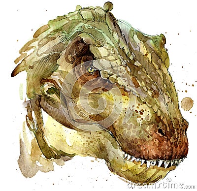 Dinosaur watercolor illustration JPEG, PNG. Jurassic world. Cartoon Illustration