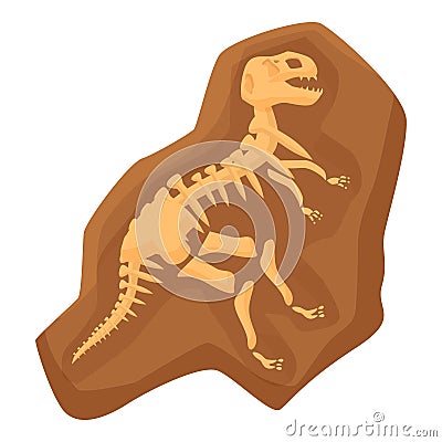 Dinosaur evolution mud layer icon cartoon vector. Biology museum Vector Illustration