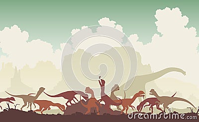 Dinosaur feast Vector Illustration