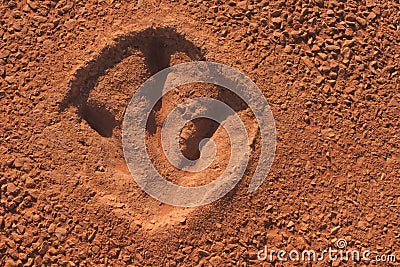Dinosaur footprint in Broome Kimberley Western Australia Stock Photo