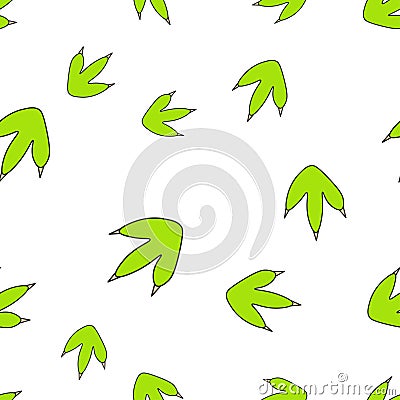 Dinosaur footprint seamless pattern Cartoon Illustration