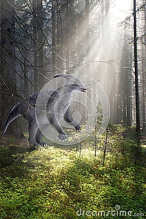 Dinosaur in the forest Stock Photo