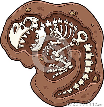 Dinosaur Fossil Vector Illustration