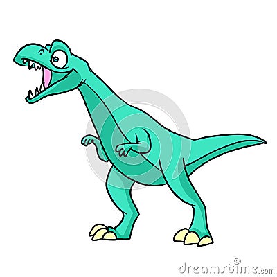 Dinosaur green reptile character animal illustration cartoon Cartoon Illustration