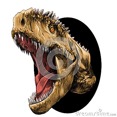 Dinosaur head sketch vector Vector Illustration