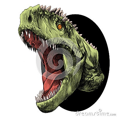 Dinosaur head sketch vector Vector Illustration