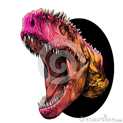 Dinosaur head sketch vector Vector Illustration