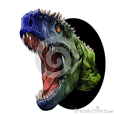 Dinosaur head sketch vector Vector Illustration