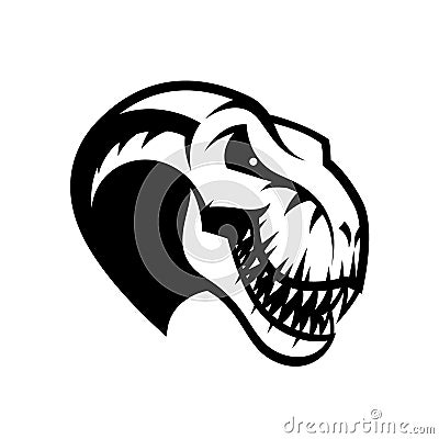 Dinosaur head sport club vector logo concept isolated on white background Vector Illustration