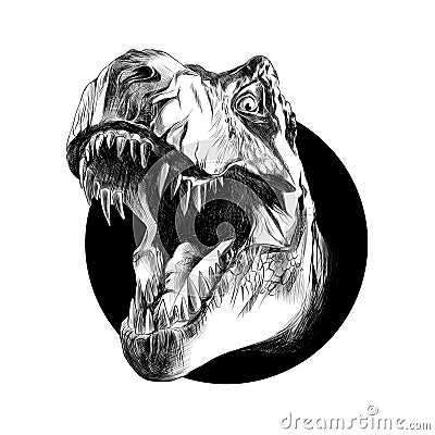 Dinosaur head Tyrannosaurus Vector Illustration