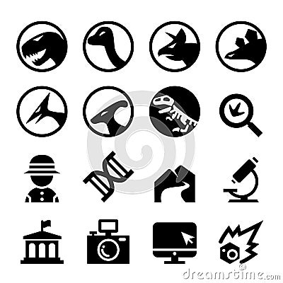 Dinosaur icon set Vector Illustration