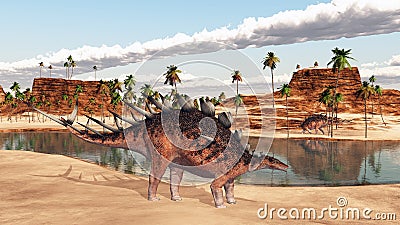 Dinosaur Kentrosaurus Cartoon Illustration