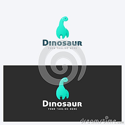 Dinosaur Logo Design Template. Corporate Business Theme. Kid Stuff Concept. Simple and Clean Style. Vector Illustration