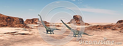 Dinosaur Mamenchisaurus Cartoon Illustration