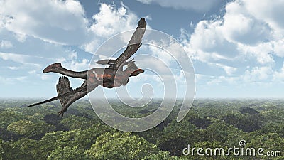 Dinosaur Microraptor Stock Photo