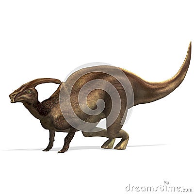 Dinosaur Parasaurolophus Stock Photo