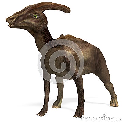 Dinosaur Parasaurolophus Stock Photo