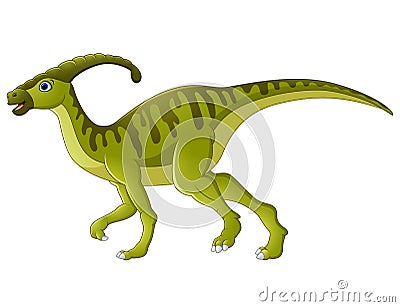 Dinosaur Parasaurolophus cartoon Vector Illustration