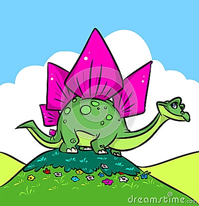 Dinosaur parody Stegosaurus cartoon illustration Cartoon Illustration