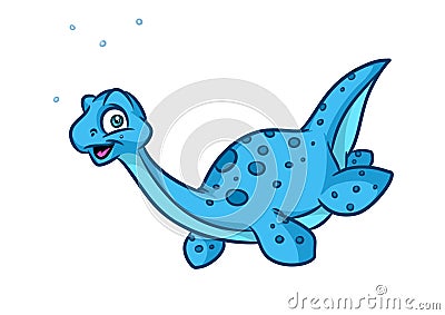 Dinosaur plesiosaur cartoon Illustrations Stock Photo