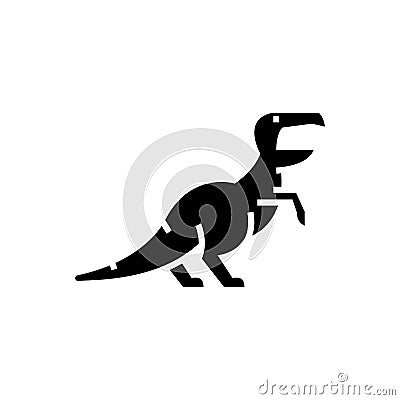Dinosaur - raptor - Tyrannosaurus icon, vector illustration, black sign Vector Illustration