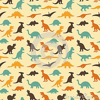 Dinosaur retro pattern Vector Illustration