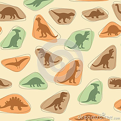 Dinosaur retro pattern Vector Illustration