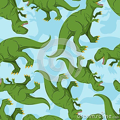 Dinosaur seamless pattern. Dino texture. Vector Illustration