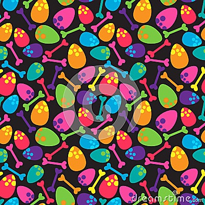 Dinosaur Seamless Tileable Vector Background Pattern Vector Illustration