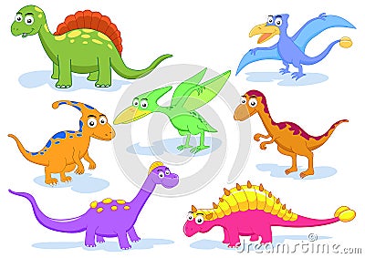 Dinosaur set Vector Illustration