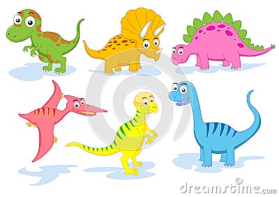Dinosaur set Vector Illustration