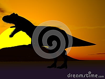 Dinosaur Silhouette Stock Photo