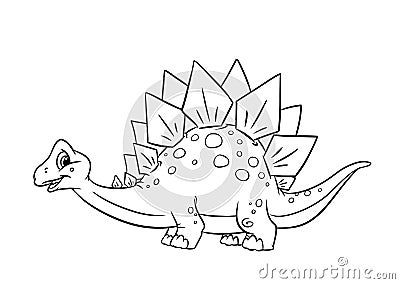 Dinosaur Stegosaurus coloring pages Cartoon Illustration
