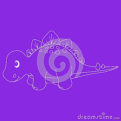 Dinosaur stegosaurus contour Vector Illustration