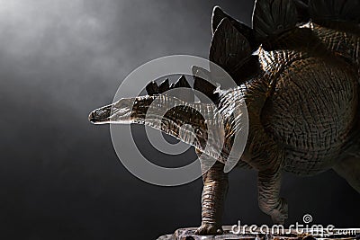 Dinosaur, Stegosaurus on dark backgrounds Stock Photo