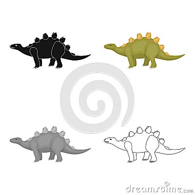 Dinosaur Stegosaurus icon in cartoon style isolated on white background. Dinosaurs and prehistoric symbol stock vector Vector Illustration