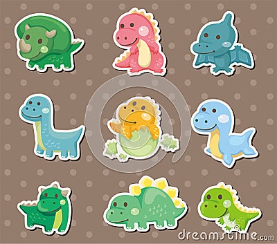 Dinosaur stickers Vector Illustration