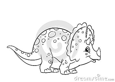 Dinosaur Triceratops coloring pages Cartoon Illustration