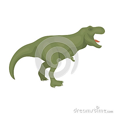 Dinosaur Tyrannosaurus icon in cartoon style isolated on white background. Dinosaurs and prehistoric symbol stock vector Vector Illustration