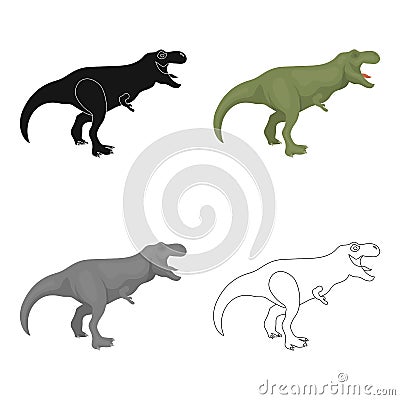 Dinosaur Tyrannosaurus icon in cartoon style isolated on white background. Dinosaurs and prehistoric symbol stock vector Vector Illustration