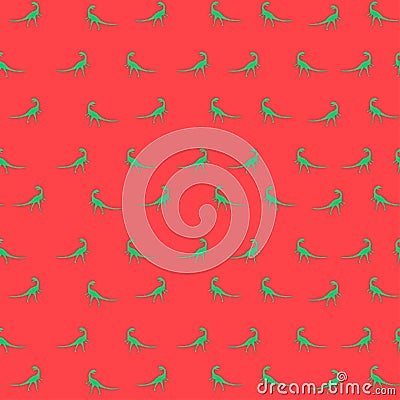 Dinosaur velyciraptor silhouette pattern seamless Vector Illustration