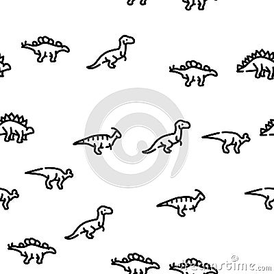 Dinosaur Wild Animal Vector Seamless Pattern Vector Illustration