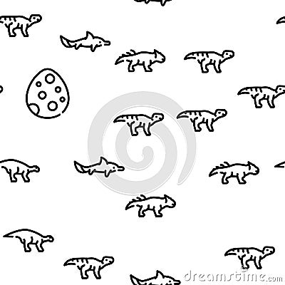 Dinosaur Wild Animal Vector Seamless Pattern Vector Illustration