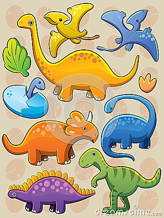 Dinosaurs Collection Vector Illustration