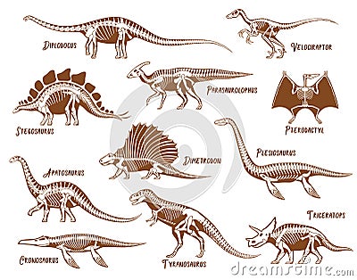 Dinosaurs Decorative Icons Set Vector Illustration