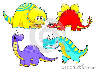 Dinosaurs Family. Vector Illustration