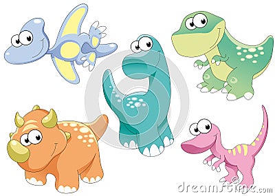 Dinosaurs Family Vector Illustration